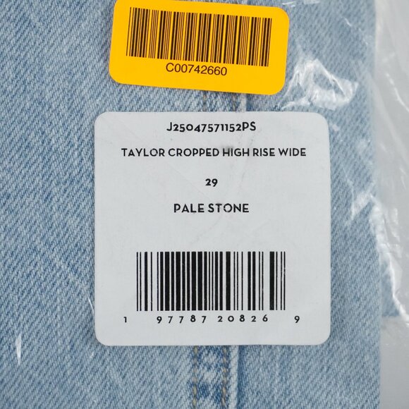 Veronica Beard Taylor Cropped High Rise Wide Jeans in Pale Stone - Size 29 (NWT) - Picture 13 of 13